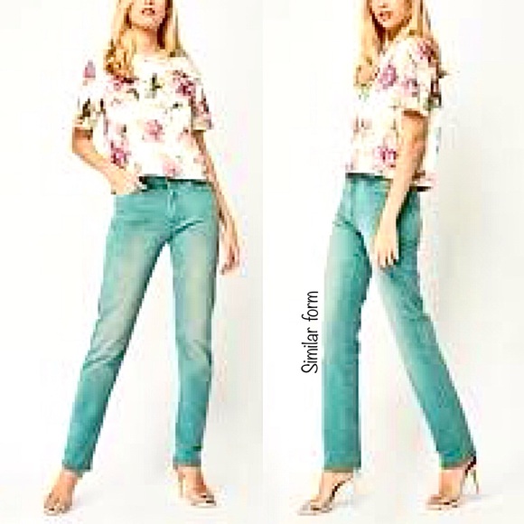 Denim - HP💘Teal Low Rise Straight Legs Jeans_S/24/25